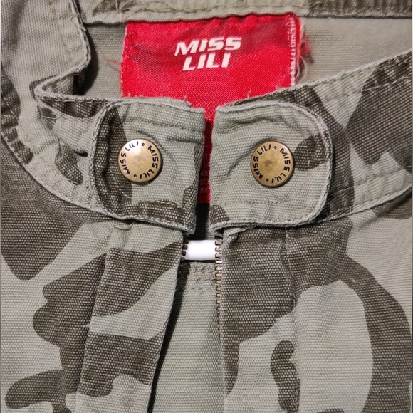 MISS LILI Cropped Zip-up Green Camo Jacket - Picture 10 of 12